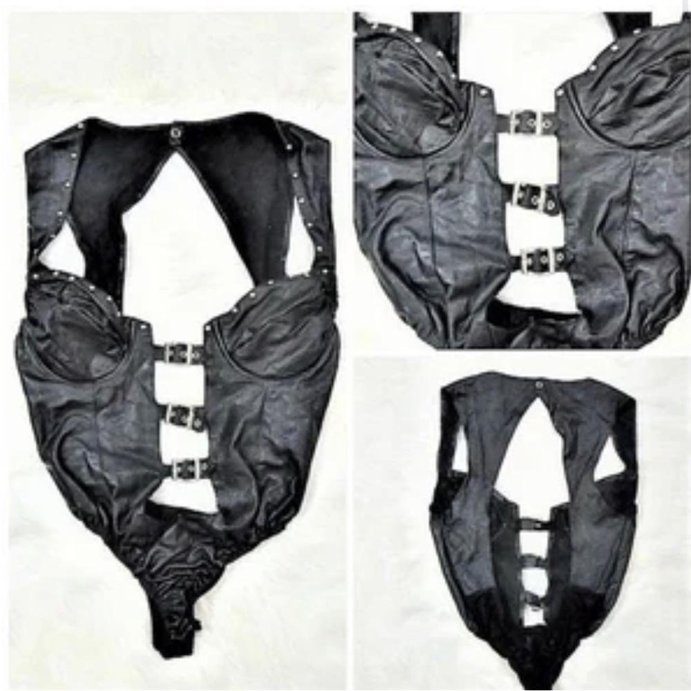 ✠ ⛓ Vintage Leather Studded Bodysuit ⛓ ✠